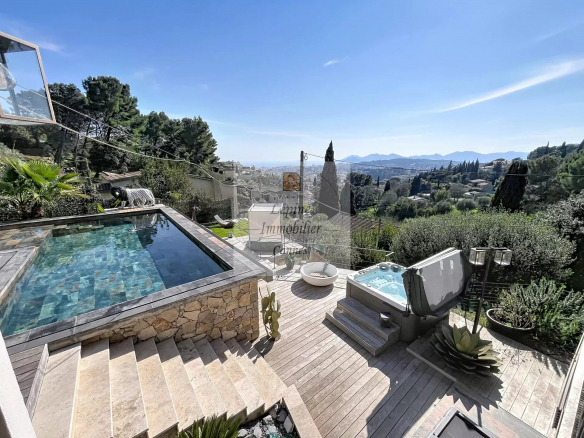 Le CANNET, Bréguières, Villa 7P,  227m², Piscine, Vue mer