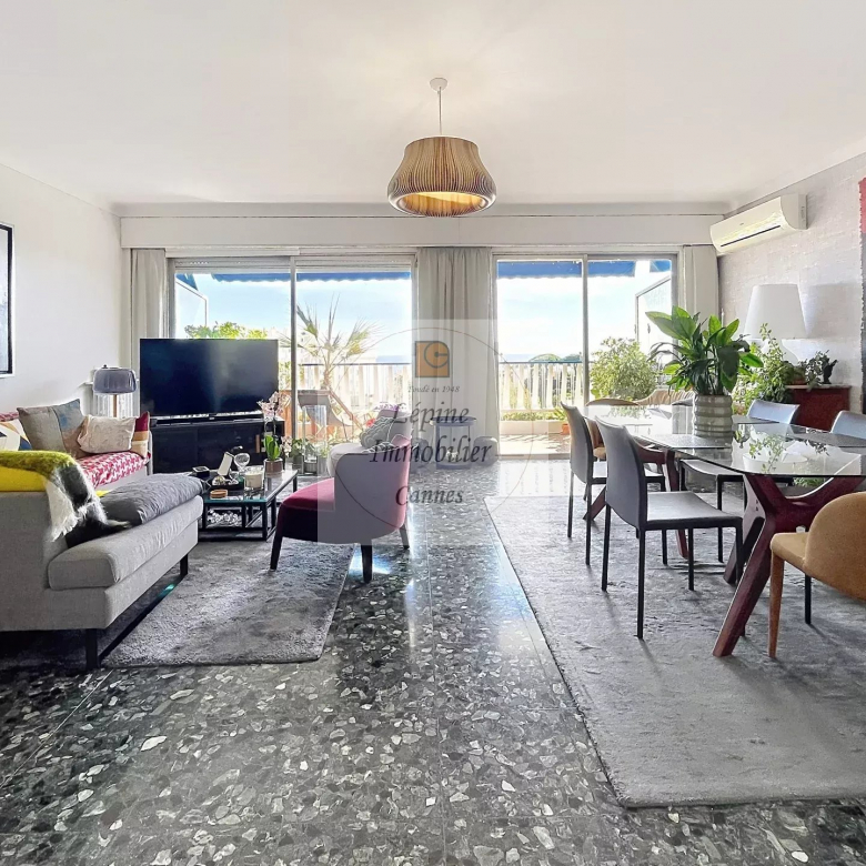 Cannes Centre, Spacieux 2P de 74m² , vue mer, parking, cave